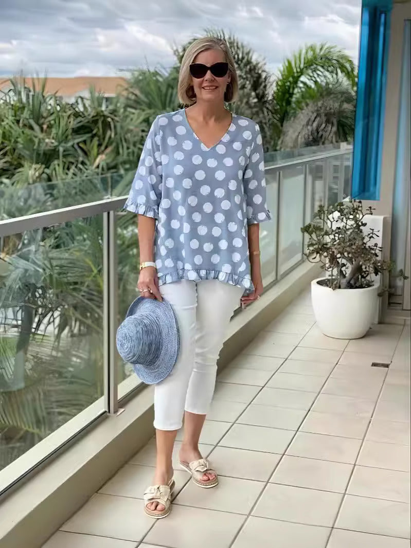 Marina | Vintage Print Top