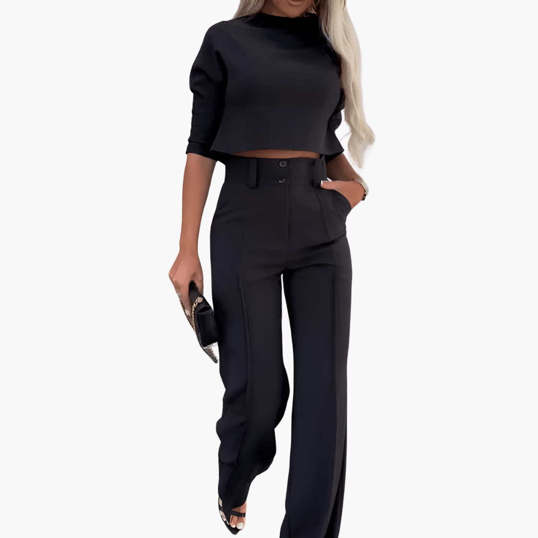 Cleo | Elegant Crop Top Set for Women