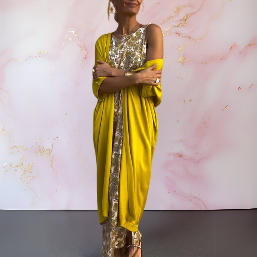 Rachel | Summer Dress with Light Cardigan