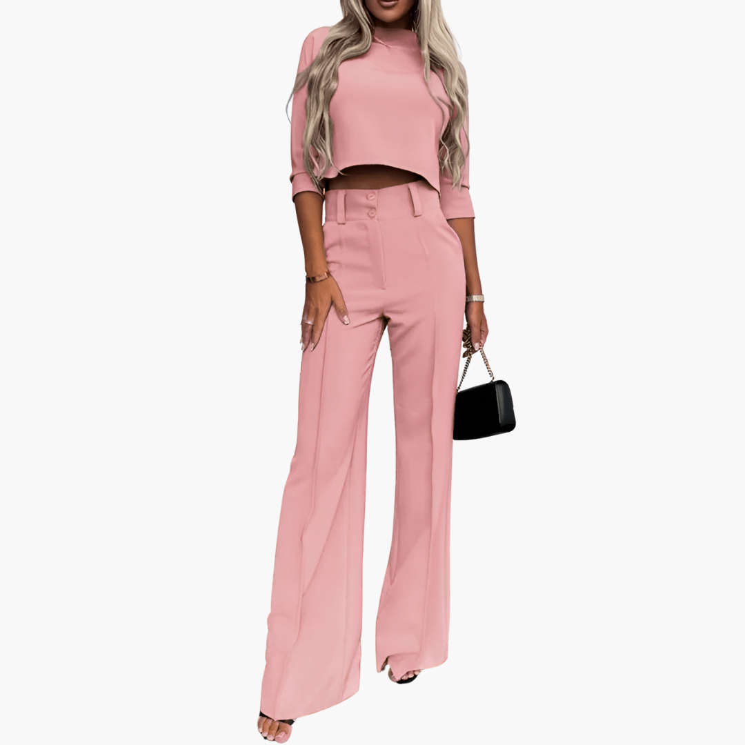 Cleo | Elegant Crop Top Set for Women