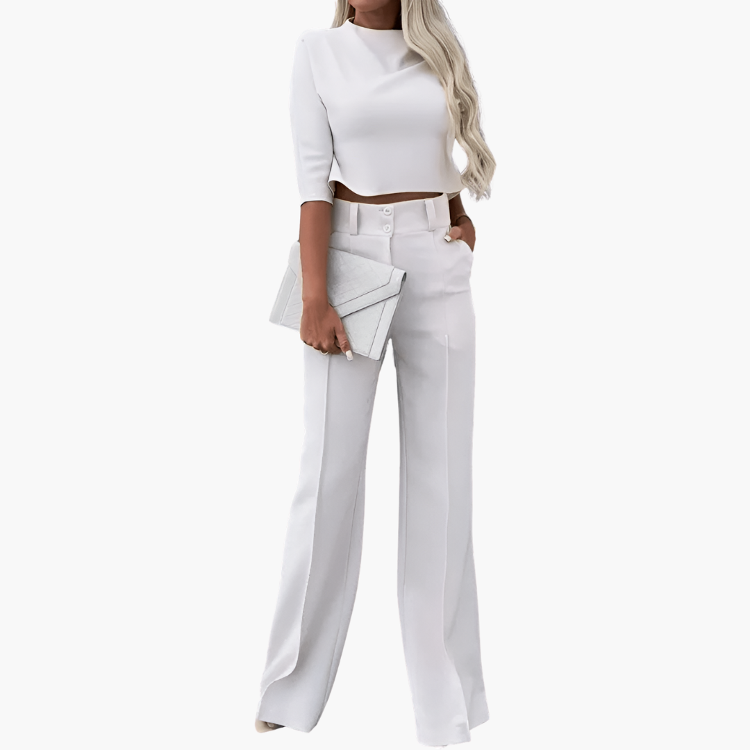 Cleo | Elegant Crop Top Set for Women