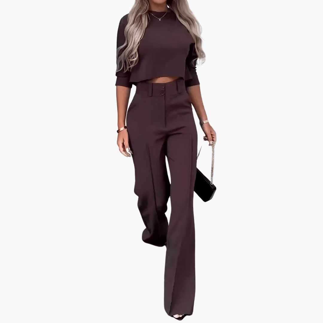 Cleo | Elegant Crop Top Set for Women