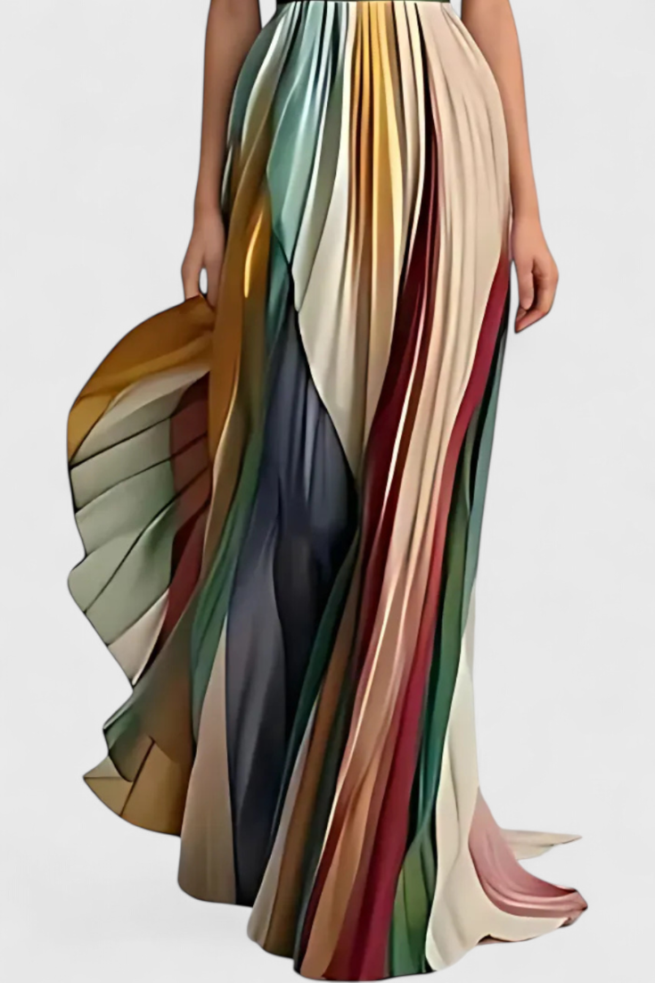 Leonie | Colorful Sleeveless Pleated Dress