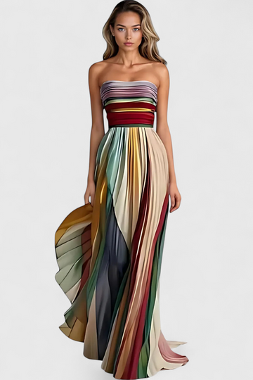 Leonie | Colorful Sleeveless Pleated Dress